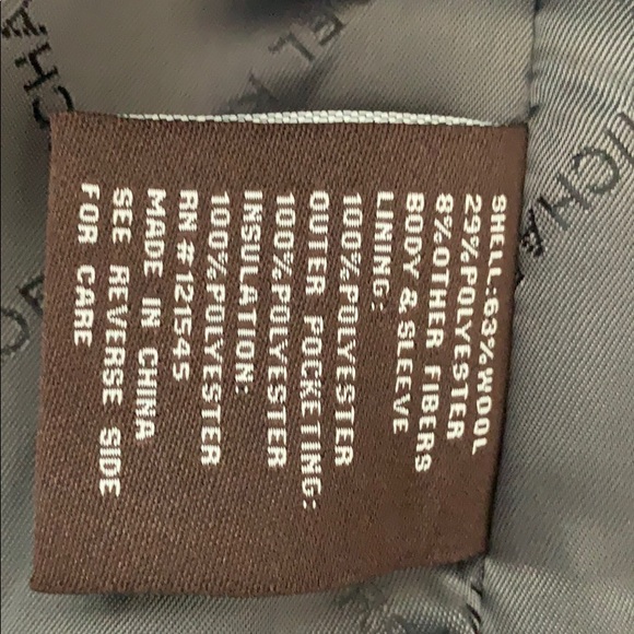 Michael Kors Wool Blend Big & Tall Lined Coat with Logo Scarf - XLT or 2XB - Picture 10 of 13